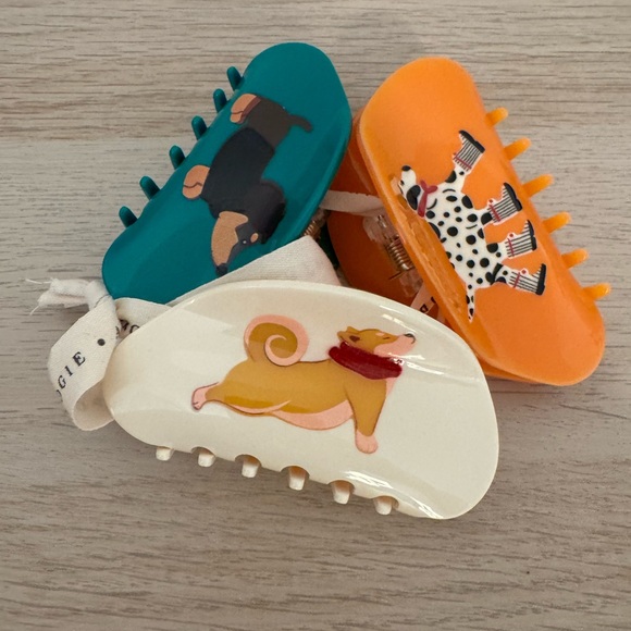 Anthropologie Assorted Icon Hair Claw Clips, Set of 3 Dog Doggies NWT - Picture 4 of 6